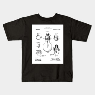 Electric Lamp Patent - Housewarming Home Hallway Art - White Kids T-Shirt